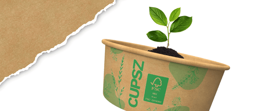 Koop bedrukte wegwerp bakjes met deksel bij CUPSZ!